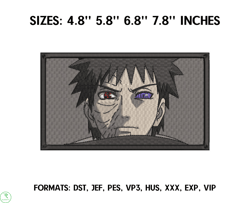 Uchiha Obito Anime Embroidery Design, Anime Embroidery Design 06