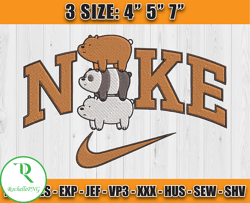 nike x we bare bears embroidery, nike x we bare bears, cartoon embroidery