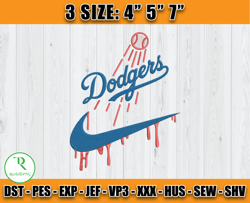 los angeles dodgers embroidery, mlb nike embroidery, embroidery machine