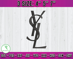 ysl logo emboridery, logo fashion emboridery, embroidery design file