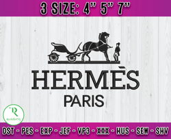 hermes logo embroidery, logo fashion emboridery, embroidery file