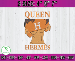 queen hermes embroidery, hermes logo embroidery, embroidery pattern