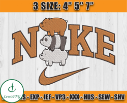 nike x we bare bears embroidery, nike x we bare bears, cartoon embroidery