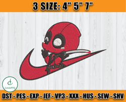 nike deadpool embroidery, disney nike embroidery, machine embroidery applique design