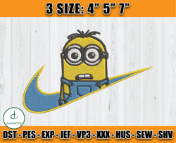 nike minion dave embroidery, nike disney embroidery, embroidery machine design