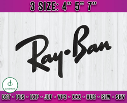 ray ban embroidery, logo fashion embroidery, embroidery machine