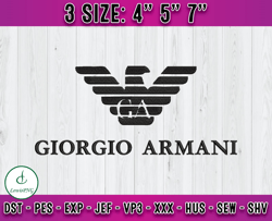 giorgio armani embroidery, armani logo embroideyr, logo fashion embroidery