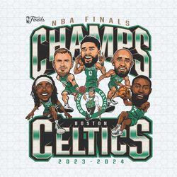 boston celtics 2024 nba finals champs caricature png