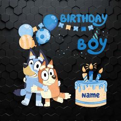 custom birthday boy bluey cartoon png