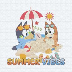 retro summer vibes bluey bingo vacation png