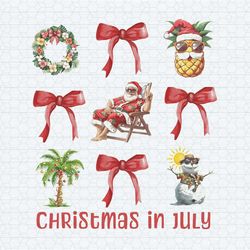 coquette christmas in july santa summer vibes png