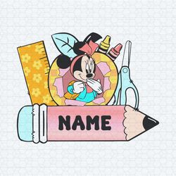 custom minnie student name frame svg