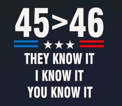 45 is greater than 46 they know it funny trump 2024 svg i support trump