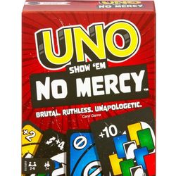 mattel uno show em no mercy card game for kids, adults & family night, parties