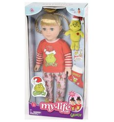 my life as poseable grinch sleepover 18 inch doll blonde hair blue eyes