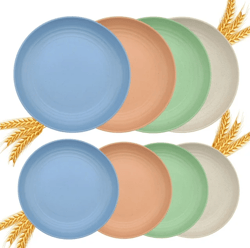 wheat straw plates sets unbreakable reusable microwave dinner plates sets plastic pates makaron