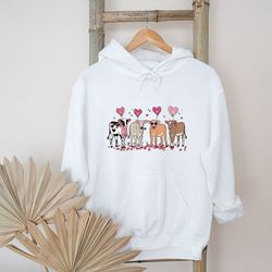 retro cow lover valentines day hoodie custom hoodie