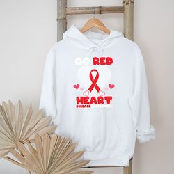 retro go red heart disease awareness hoodie custom hoodie