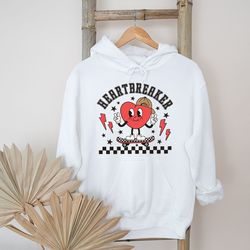 retro heart breaker happy valentines day hoodie custom hoodie