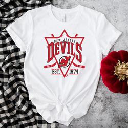 new jersey devils est 1974 hockey team shirt