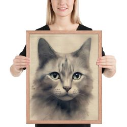 custom watercolor pet portraits, cute cat painting, cat lover gift, cat bathroom art, custom pet portrait, painting from