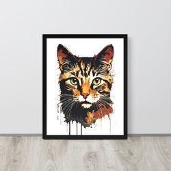 cat bathroom art, custom watercolor pet portraits, cute cat paintings, cat gifts, cat portraits, painting from photo, pe