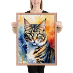 custom watercolor pet portraits, cute cat paintings, cat lover gift, cat bathroom art, cat portrait, cat memorial,cat lo