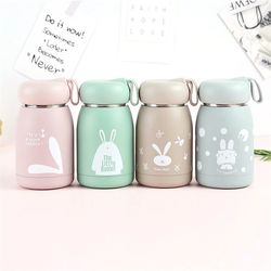 cute mini double wall stainless steel thermos - portable insulated water bottle for children, students, kids