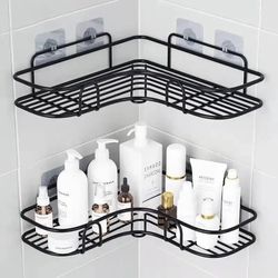 metal bathroom shelves - no-drill bathroom organizer - cleaning supplies and kitchen supplies storage - bathroom accesso