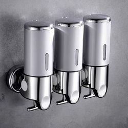 manual liquid soap dispensers - double/triple 500ml - wall-mounted shampoo container - soap and gel dispenser - bathroom