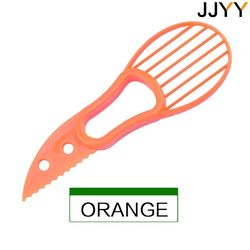 jjyy 3-in-1 avocado slicer - shea corer butter fruit peeler cutter - pulp separator - plastic knife - kitchen vegetable