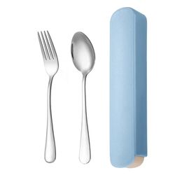 portable tableware 410 stainless steel spoon knife and fork three-piece set - household simple student dormitory tablewa