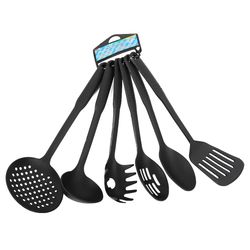 kitchen 6pcs cooking utensil set for nonstick cookware - kitchen utensil set with plastic handles