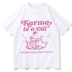 karma is a cat ts t-shirt for women