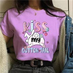 funny bunny graphic t-shirt for women summer short 24