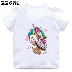 the fashion cute unicorn girl t-shirt children 2024