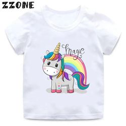 the fashion unicorn girl t -shirt children cute 2024