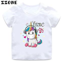 fashion unicorn girl t -shirt children so cute