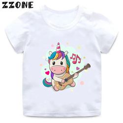 the fashion unicorn girl t -shirt children so cute 2024