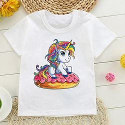 the fashion unicorn girl t - shirt children so cute
