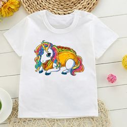 the fashion unicorn girl t - shirt children so cute 2024