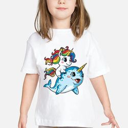 fashion unicorn girl t-shirt so cute for children 2024