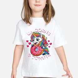 fashion unicorn girl t-shirt so cute for children 2k24