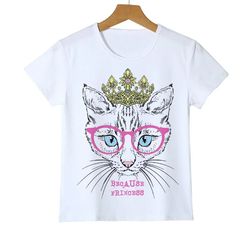 the rainbow girls shirt unicorn cat t -shirt for children