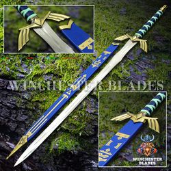 custom hand forged stainless steel the legend of zelda full tang skyward link's master sword with scabbard-costume armor