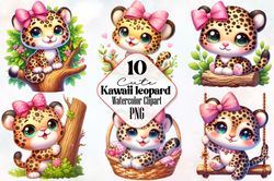 leopards clipart, kawaii clipart, safari