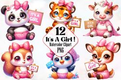 baby shower clipart, it's a girl clipart