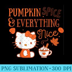 hello kitty pumpkin spice and everything nice raglan baseball - png design downloads