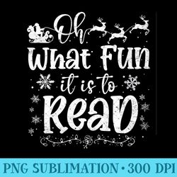 oh what fun it is to read librarian christmas book lover - png design assets