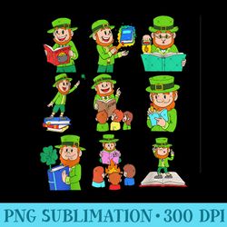 st. patrick's day bookworm book nine leprechaun reading book - png graphics